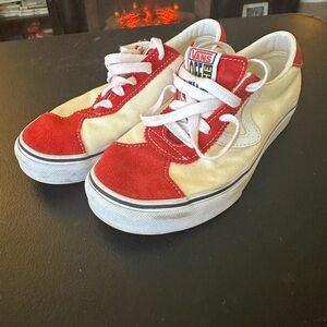 Vans Kids Two-Tone Red and White Low Top Sneakers